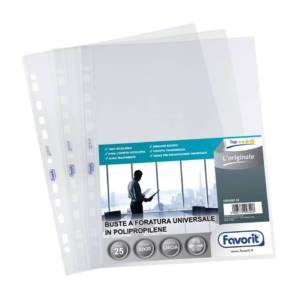 Buste a foratura universale Favorit Trasparenti - L’Originale - 22x30 cm - liscio (conf.25)