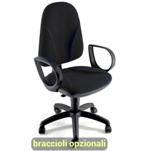 Sedia operativa Nera Salsa Unisit - polipropilene - Braccioli opzionali