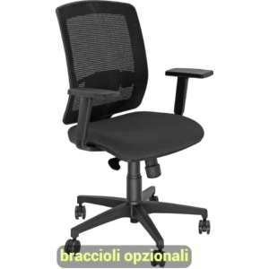 Sedia ergonomica schienale in rete Unisit Molly - ignifugo Nero - MLA/IN
