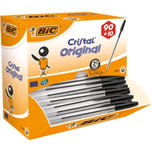 Penne a sfera Cristal® Bic - VALUE PACK MEDIUM - Nero - 1 mm (conf.100)