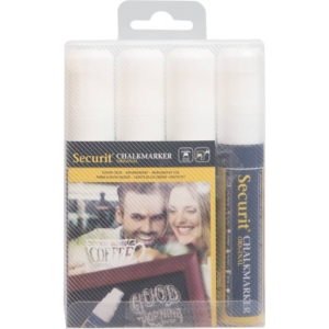 Pennarelli Bianchi a gesso liquido Securit - 7-15 mm (conf.4)