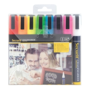 Pennarelli a gesso liquido Securit - 2-6 mm - Assortito (conf.8)