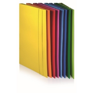 Cartellina con elastico tondo plastificata Brefiocart in presspan 25x35 cm - Rosso
