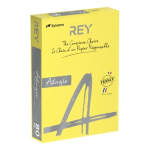 Carta colorata A4 Giallo intenso INTERNATIONAL PAPER Rey Adagio 80g/m² (risma 500 fogli)
