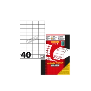 Etichette adesive Bianche Markin - 52x30 mm -100 fogli da 40 etichette cad. - X210C513 (conf.4000 etichette)