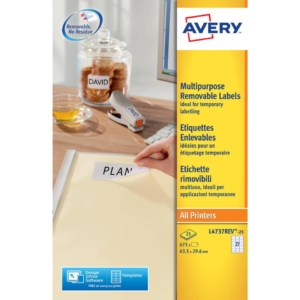 Etichette rimovibili Bianche Avery -laser/inkjet  17,8x10 mm - 25 fogli - (6750 etichette)