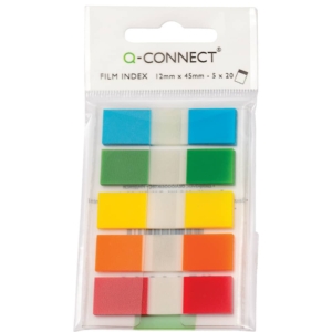 Segnapagina Q-Connect 12x43 mm Assortito - KF14966 (blister 5 blocchetti da 20)