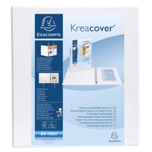 Raccoglitore personalizzabile Exacompta A4 maxi Kreacover® Bianco 4 anelli a D 50 mm