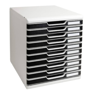 Cassettiera MODULO A4 Exacompta - Grigio/nero - 10 cassetti - 302014D