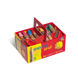 Schoolpack Super matitoni colorati GIOTTO Be-bè - 7 mm - da 2 anni in poi (conf.36+3 temperinini)