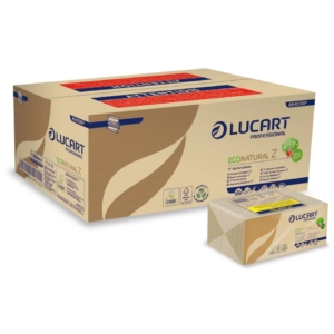 Asciugamani Eco Natural Lucart - Z - 2 veli - 23x23,5 cm - 220 fogli