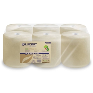 Asciugamani Eco Natural Lucart - rotolo a devolgimento centrale - H 21xØ20 cm - 450 strappi - 135 metri - 2 veli - 852226 (conf.6 rotoli)
