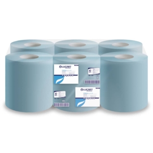 Rotoli asciugamano e multiuso Lucart - Pura cell. 2 veli - H 21 x Ø20 cm - 450 strappi - 135m (conf.6 rotoli)