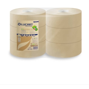 Carta igienica Eco Natural Lucart - maxi jumbo - 2 veli - H 9,8xØ24,5 cm - 811 strappi - 300 m (conf.6 rotoli)