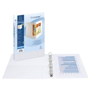 Raccoglitore personalizzabile Exacompta A4 maxi Kreacover® Bianco 4 anelli a D 40 mm Dorso 6,4cm