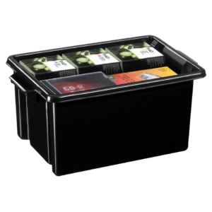 Contenitore in materiale riciclato per archivio Strata impilabile Nero - 41,8x26,6x19,3 cm - 14,5 litri - 2000440160