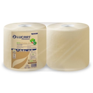 Asciugatutto Lucart - Carta ecologica naturale - 800 fogli - 200m - H 25xØ24 Ø4,5cm - 852218 (conf.2 rotoli)
