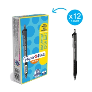 Penna a sfera a scatto Paper Mate InkJoy 300 - Nero - grip in gomma - punta media