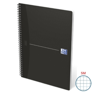 Quaderno con spirale a quadretti 5 mm Office Oxford - A4 - Nero