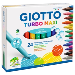Pennarelli Turbo GIOTTO - Turbo Maxi punta larga - 1-3 mm - da 3 anni in poi (conf.24)
