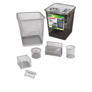 Set da scrivania in rete Lebez - Argento - 1426-S