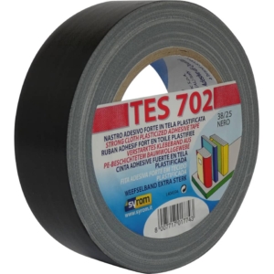 Syrom nastro adesivo in tela Nero Tes 702 Special - 38 mm x 25 m