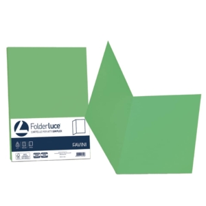 Cartelline cartoncino - Luce&Acqua Favini - Senza lembi - 25x34 cm - Verde (conf.50)