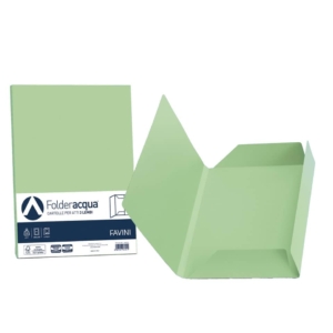 Cartelline in cartoncino 3 lembi Luce&Acqua Favini - 24,5x34,5 cm - Verde chiaro (conf.25)