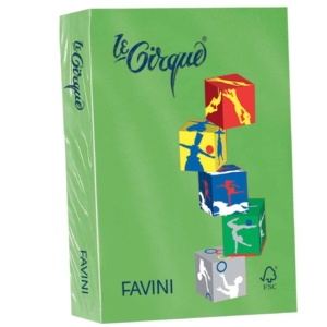 Risma carta colorata Le Cirque Favini - A4 - 80g/m² - Verde prato (risma da 500 fogli)