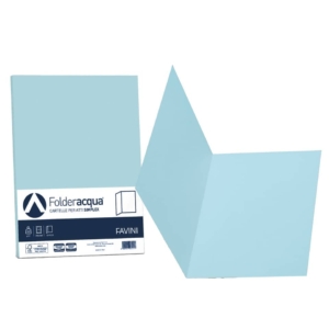 Cartelline cartoncino - Luce&Acqua Favini - Senza lembi - 25x34 cm - Celeste (conf.50)