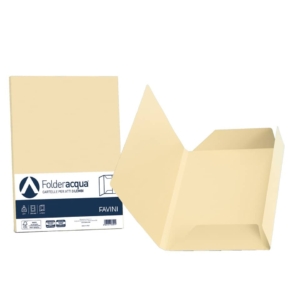 Cartelline in cartoncino 3 lembi Luce&Acqua Favini - 24,5x34,5 cm - Camoscio (conf.25)