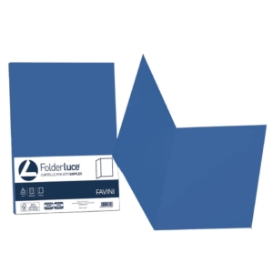 Cartelline cartoncino - Luce&Acqua Favini - Senza lembi - 25x34 cm - Blu di Prussia (conf.50)