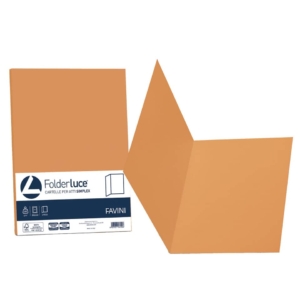 Cartelline cartoncino - Luce&Acqua Favini - Senza lembi - 25x34 cm - Arancio (conf.50)