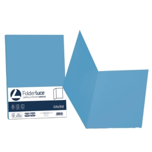 Cartelline cartoncino - Luce&Acqua Favini - Senza lembi - 25x34 cm - Azzurro (conf.50)