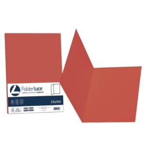 Cartelline cartoncino - Luce&Acqua Favini - Senza lembi - 25x34 cm - Scarlatto (conf.50)