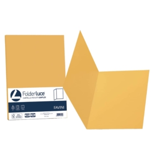 Cartelline cartoncino - Luce&Acqua Favini - Senza lembi - 25x34 cm - Giallo Oro (conf.50)