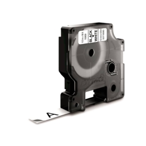 Nastro per etichettatrici Dymo D1 speciali - Poliestere extra strong - 12 mm x 5,5 m - Nero/Bianco - S0718060