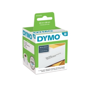Rotoli Etichette per Dymo LabelWriter - permanenti - indirizzi - 89x28 mm - Bianco - S0722370 (conf.2x130)