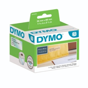 Etichette per Dymo LabelWriter permanenti - indirizzi - 89x36 mm - Trasparente - S0722410 (Rotolo da 260 etichette)