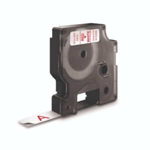 Nastro per etichettatrici Dymo D1 - 12 mm x 7 m - Rosso/Bianco - S0720550