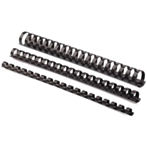 Dorsi plastici a 21 anelli Fellowes - 6 mm - 20 fogli - Nero - 5345307 (conf.100)