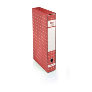 Raccoglitore ufficio New Color Brefiocart - Registratore Protocollo - Dorso 5 cm - 35x28,5 cm - Rosso