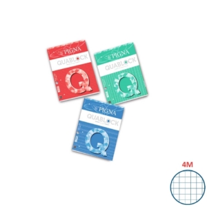 Blocco collato Quablock Pigna - A4 - 4 mm - 80g/m² - 50 fogli