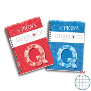 Blocco QUABLOCK con spirale wire-o Pigna - A4 - 5 mm - 120 fogli