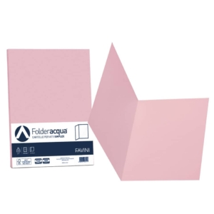 Cartelline cartoncino - Luce&Acqua Favini - Senza lembi - 25x34 cm - Rosa (conf.50)