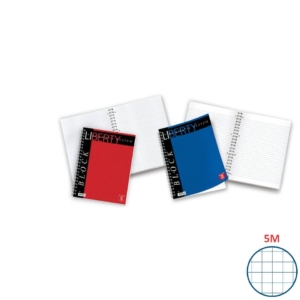 Quaderno a spirale Rossi Liberty Pigna - A4 - 5 mm - 80 fogli - Rosso