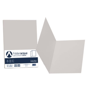 Cartelline cartoncino - Luce&Acqua Favini - Senza lembi - 25x34 cm - Ghiaccio (conf.50)