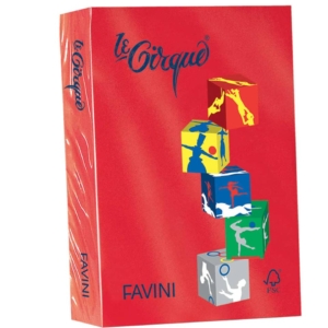 Risma carta colorata Le Cirque Favini - A4 - 80g/m² - Rosso scarlatto (risma da 500 fogli)
