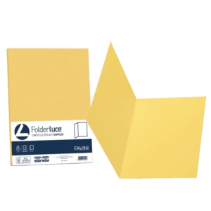 Cartelline cartoncino - Luce&Acqua Favini - Senza lembi - 25x34 cm - Giallo sole (conf.50)