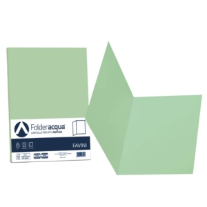 Cartelline cartoncino - Luce&Acqua Favini - Senza lembi - 25x34 cm - Verde chiaro (conf.50)